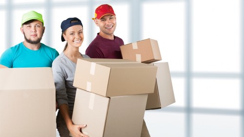 Removal van loaded for a residential or office move in Maida Hill