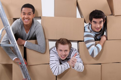 Removal van loading household furniture