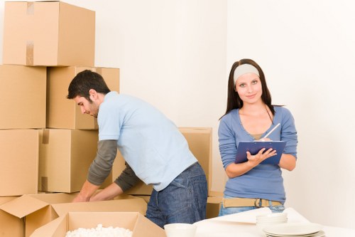 Careful packing materials used for fragile items during Maidahill relocation