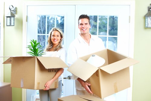 Prepared boxes and moving equipment for removals in Maidahill